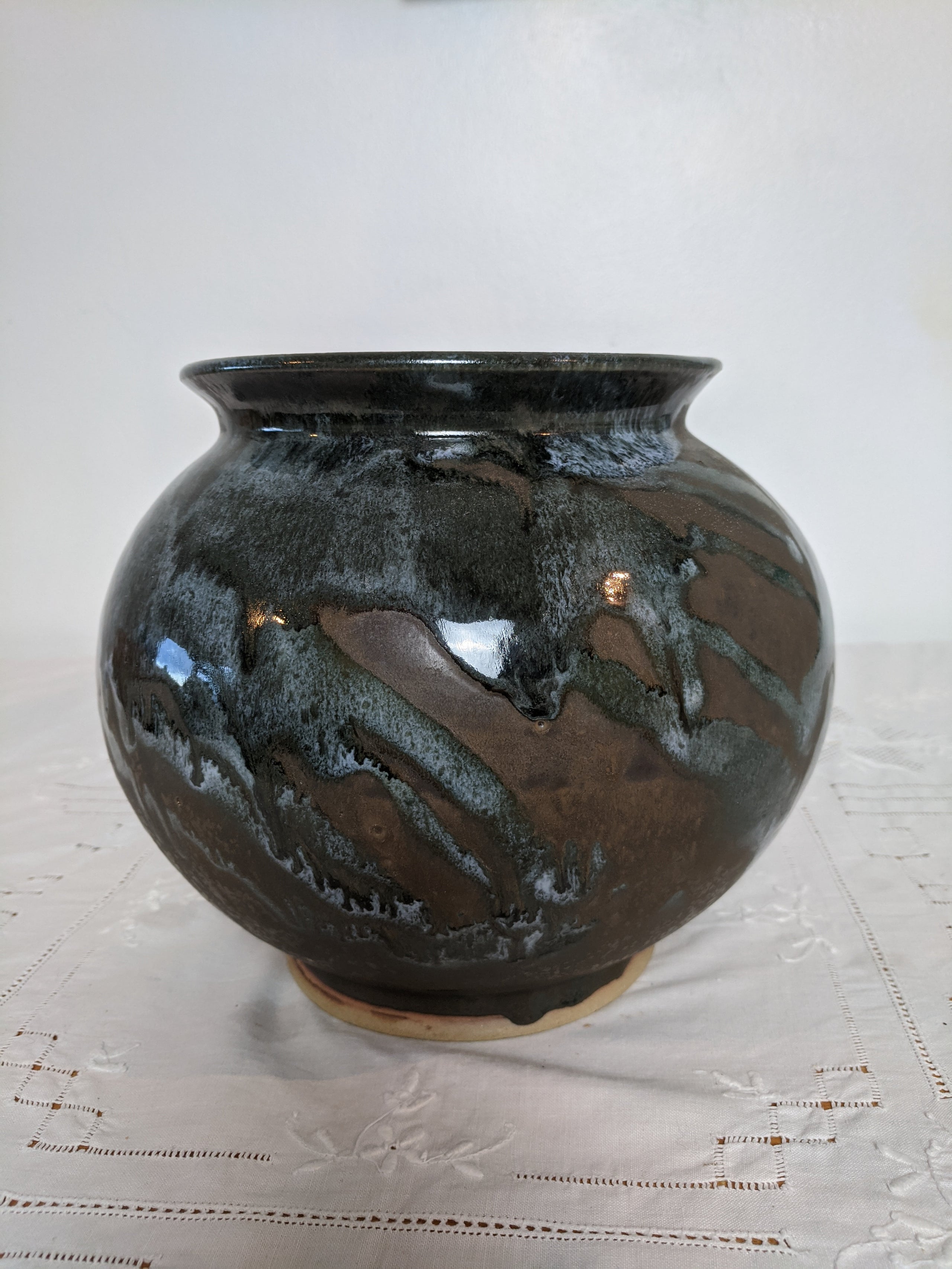 Handmdade Pottery Pitcher, Ebony Glaze